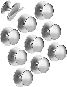 10 Pack Silver Self-Adhesive Cabinet Knobs, Self-Stick Hardware