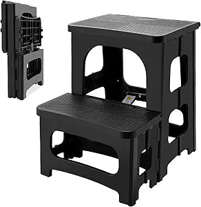 Folding 2-Step Stool for Adults, Non-Slip Collapsible Footstool for Office