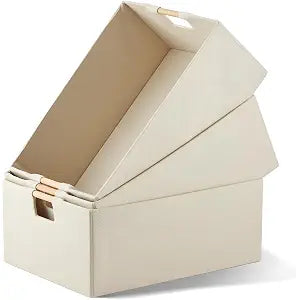 Cinnvoice 3 Pack Fabric Storage Bins for Closet Shelves, 15 x 10.6 x 6 Inch