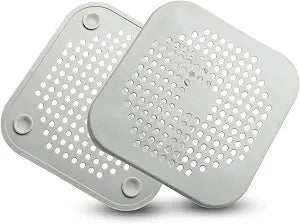 Waziaqoc 2 Pack Drain Hair Catcher, Square Silicone, Grey