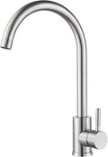 Single Handle High Arc Kitchen Faucet Stainless Steel Brushed Nickel,Commercial Single Hole Kitchen Sink Faucet,Modern One Hole Bar Sink Faucet