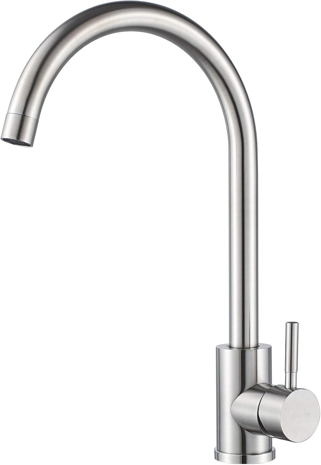 Single Handle High Arc Kitchen Faucet Stainless Steel Brushed Nickel,Commercial Single Hole Kitchen Sink Faucet,Modern One Hole Bar Sink Faucet