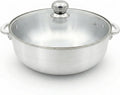 5.5-Quart 11-Inch Traditional Caldero Pot with Tempered Glass Lid, Aluminum Rice Pot for Arroz, Beans, Soups and Stews, Induction Compatible