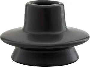 47th & Main Taper Candle Holders for Candlesticks, Ceramic Modern Decorative Candle Holder for Dining Table Centerpiece, Mini - 3" Diameter x 2" Tall, Black