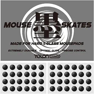 TALONGAMES UHMW-PE 48 Dot Mouse Skates Feet Universal for Hard Mousepads, 6mm, High Durability, Lasting Performance, Low Noise, Curved Edge, Speed & Control ( Series, Black)