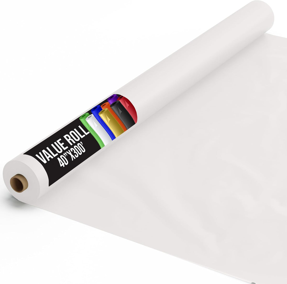 Exquisite Basic White Plastic Table Cover Roll 40" x 300'