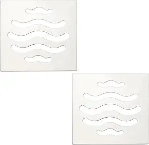 uxcell 2 Pcs Square Floor Drain Cover, Stainless Steel Shower Hair Catcher Drain Grate for Small Lawns, Bathroom Covers, Kitchen Floor Drains, Silver Tone(3.5 Inches)