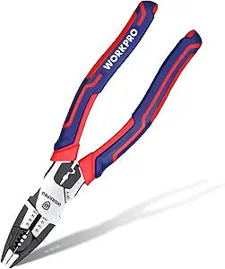 WORKPRO 6-in-1 Linesman Pliers with Wire Cutter and Stripper, 8 Inch