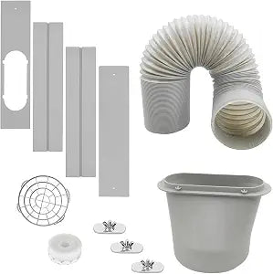 Portable Air Conditioner Window Vent Kit with 5.9 Inch Diameter 59 Inch Length Exhaust Hose Adjustable Window Seal for Horizontal&Vertical