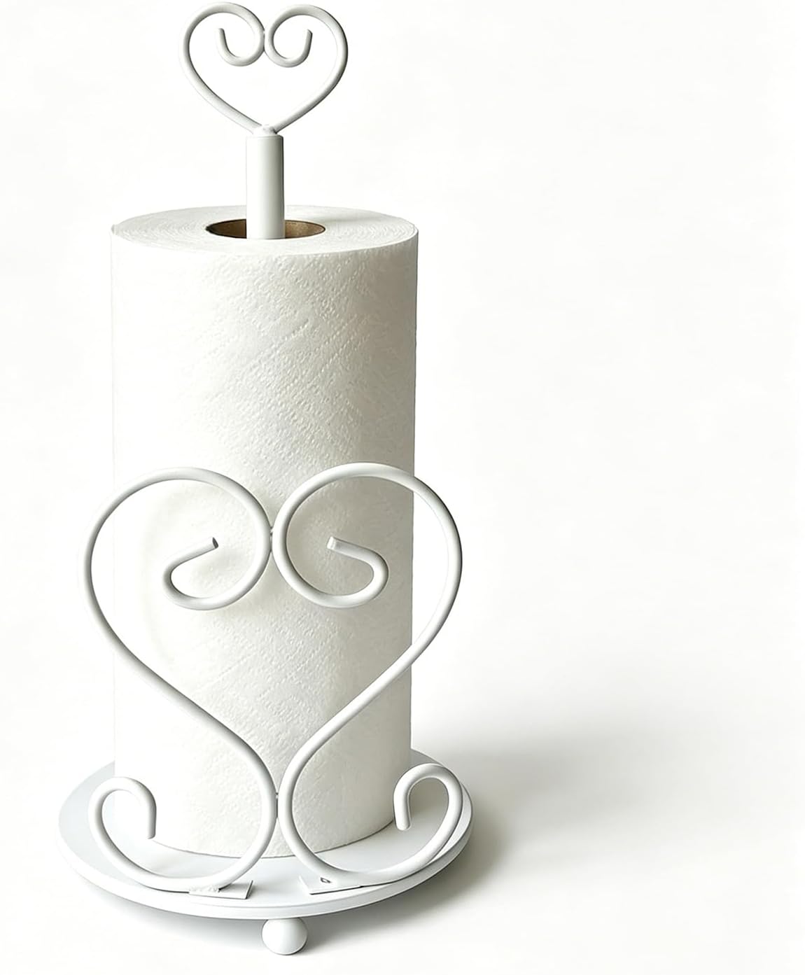 Paper Towel Holders Countertop Decorative Paper Towel Holder Home Decor and Accessories Suitable for Counter Top or Table -Metal Paper Towel Roll Holders (Heart Shaped)