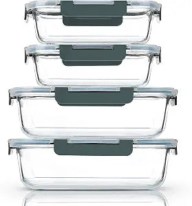 M MCIRCO 80 oz & 36 oz Extra Large Glass Food Storage Containers with Lids