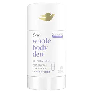 Dove Whole Body Deo Aluminum Free Anti-Friction Deodorant Stick Coconut + Vanilla for All Day Odor Control 2.6 oz