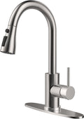 High-Arc Kitchen Faucets with Pull Down Sprayer,Brushed Nickel