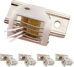 Amazing Drapery Hardware Large White Roman Shade Cord Lock with Dual Brass Wheels - Holds up to 5 Lift Cords, Suitable for Roman and Pleated Shades - 4-Pack