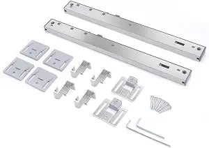 2PCS Stainless Steel Barn Door Soft Close Mechanism, Upgraded Universal Weight Compatibility Support Door up to 160lbs, Effortless Opening Closing Hole-Free Hardware for Flat Track, Silver