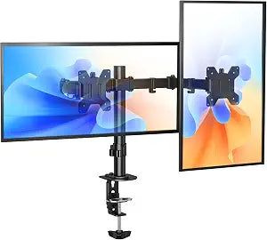 Suptek Dual Monitor Stand, Adjustable Dual Monitor Desk Mount for 2 Computer Screens up to 32 inch, Dual Monitor Arm, Holds up to 22 lbs Each, VESA 75x75/100x100 mm, Black (MD9442)