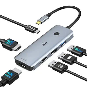 LIONWEI USB C Docking Station Dual Monitor HDMI, Laptop Multiport Adapter