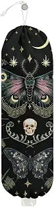Gothic Moth Butterfly Plastic Bag Holder, Wall Mount Grocery Bag Holder