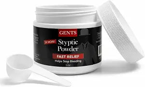 G.B.S Gents Styptic Powder - Quick Stop Bleeding First Aid with Sealed Top & Scoop - Fast Acting Nick Relief for Shaving Cuts, Nosebleeds, Emergency Kit (5oz