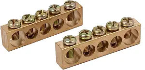 uxcell 5 Positions Electric Wire Screw Terminal Ground Copper Neutral Bar 2pcs