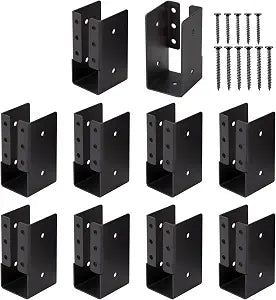 Gawicpy Concealed Joist Hangers, 10 Pcs 2"x4" Outdoor Trim Concealed Flanges with Screws,, for Beam,Swing, Handrail,Fence (10, 2"x4")