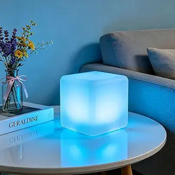 4-inch Rechargeable LED Cube Night Light, Cordless LED Light Cube for Kids