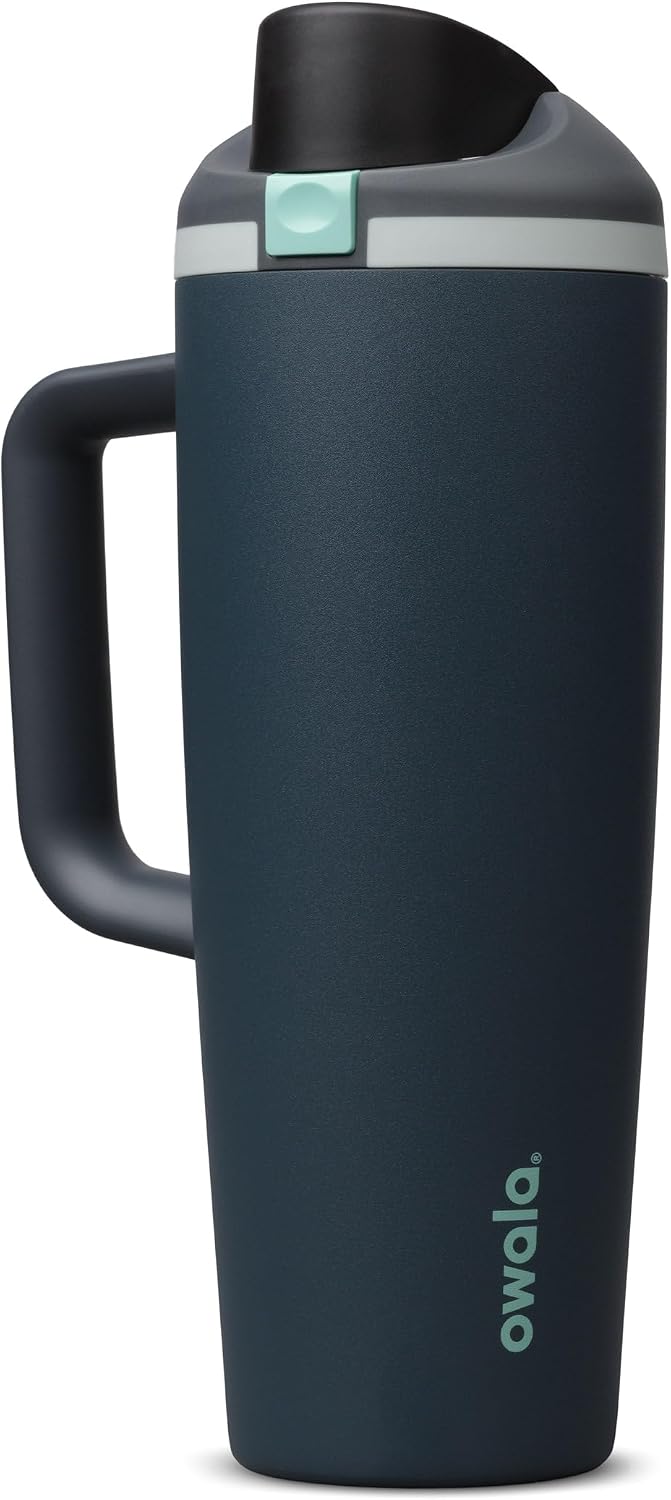 Owala FreeSip Tumbler Stainless Steel Water Bottle 30 oz Foggy Tide