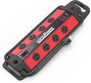 Metal Workshop Surge Protector Power Strip with 2 USB Ports - 8 Spaced Outlets, 500J Surge & Overload Protection, 4FT 14AWG Cord, Rugged Metal Housing, 125V/15A/1875W, Ideal for Indoor Workshop
