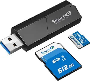 SmartQ USB 3.0 Dual Slot SD Card Reader  Fast SD & Micro SD Memory Card Reader for Camera, Photographer, Laptop, MacBook & Windows PC