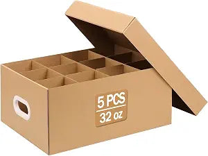 32oz Mason Jar Storage Box with Handles, 5PCS Canning Jar Cardboard Storage