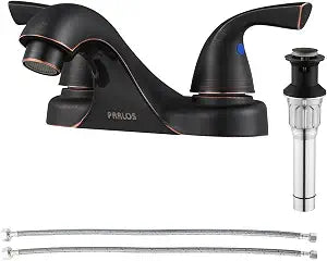 PARLOS Oil Rubbed Bronze Bathroom Faucet 4 Inch Centerset for Lavatory Sink