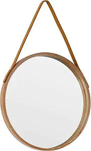 Natural Round Hanging Mirror