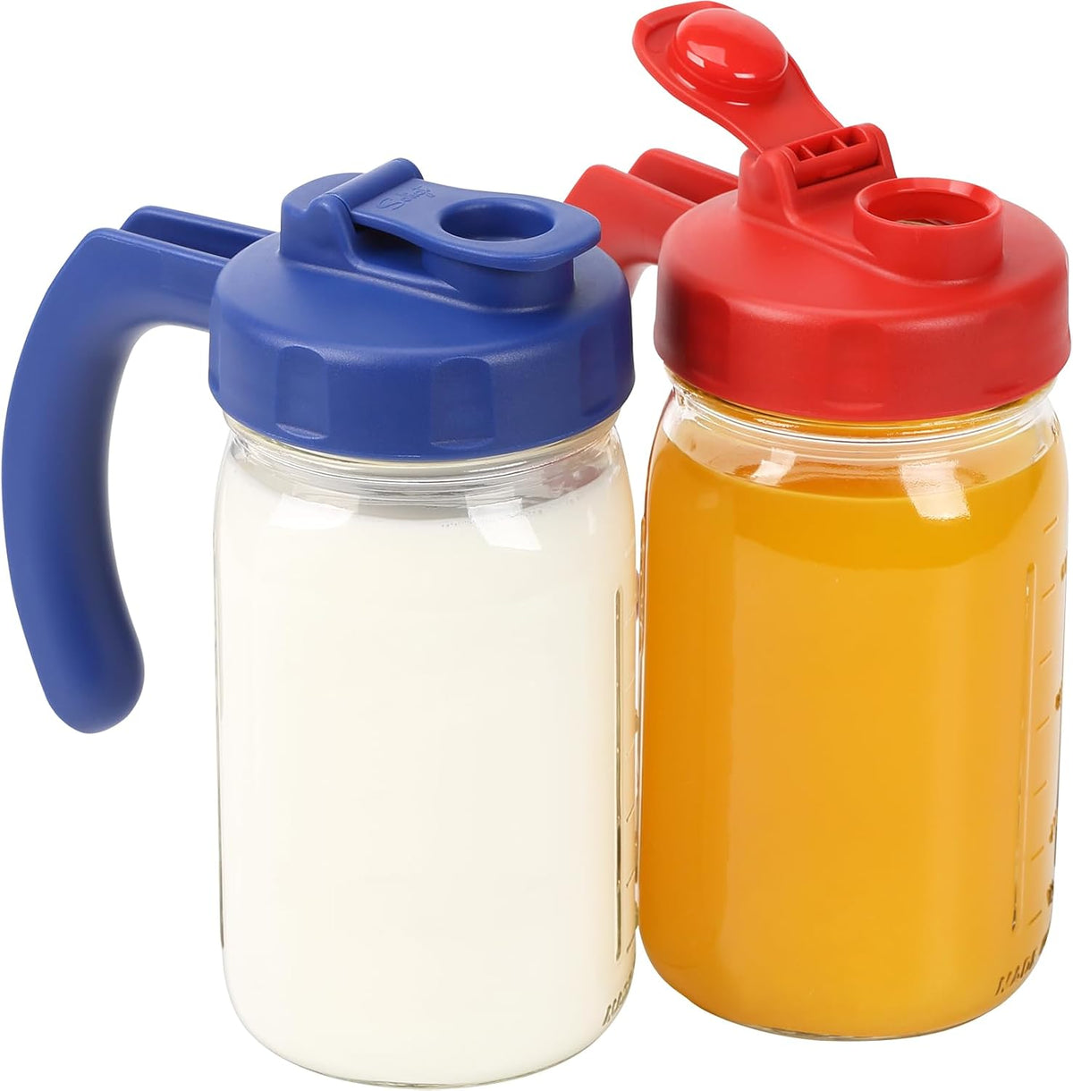 2 Pack Wide Mouth Mason Jar Pour Spout Lids with Handle