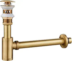 1-1/4" Solid Brass Bottle Trap Overflow Pop-Up Sink Kit Antique
