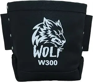 Wolf Black Canvas Tool Pouch, Tunnel Belt Loop, Bull Pin Loops & Bolt Bag Tote | Tradesman, Ironworker, Carpenter, 5x10x9