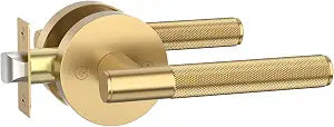 Amerdeco 1 Pack Champagne Bronze Passage Interior Door Handles