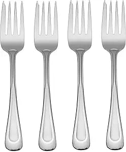 Oneida Satin Sand Dune Salad Forks Silverware Set for 4, Flatware