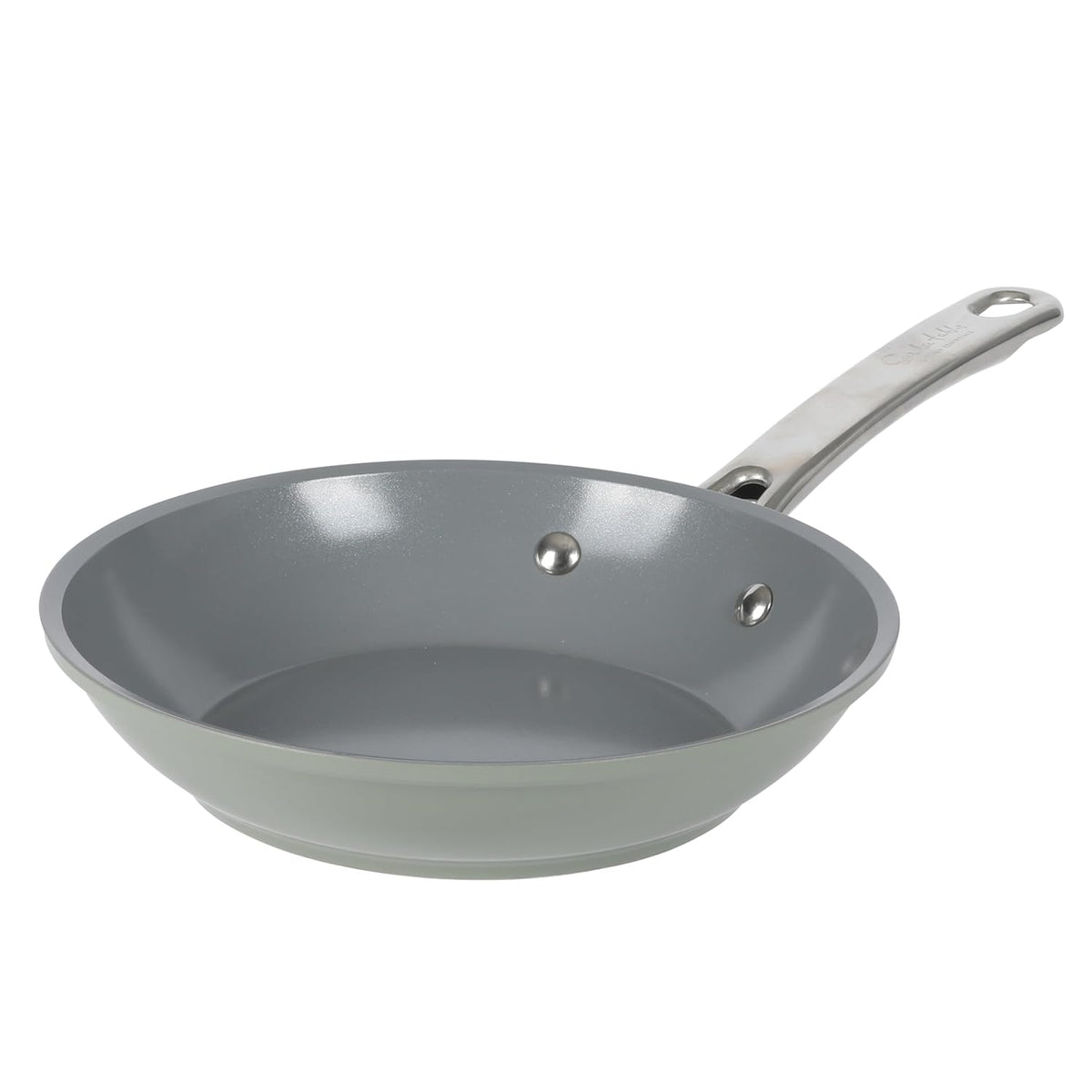 Sur La Table Kitchen Essential 8 Inch Fry Pan PFA Free Titanium Ceramic Nonstick Interior Forged Aluminum Cookware Frying Pan - Green - Induction Compatible