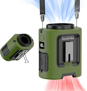 Socool Portable Waist Fan Clip on Wearable Belt, Mini Personal Fans Rechargeable, 4 Speeds 13000RPM, 25H Cooling Shirt Fan Battery Operated, Neck Fan Hanging for Outdoor Camping Travel Jobsite