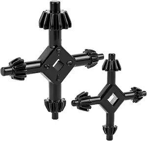 QWORK 2pcs 4-in-1 Drill Chuck Key Set, Hand Drilling Chuck Wrench for Electric Drills, Size 3/8, 1/2, 3/4, 1 Inch, (L+S),