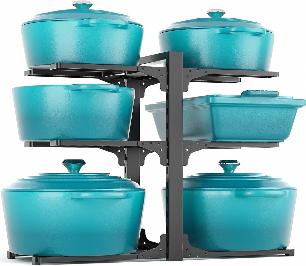MUDEELA 6-Tier Heavy Duty Pots and Pans Organizer under Cabinet, 13.78" H