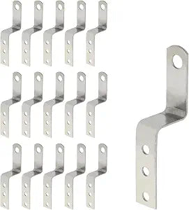 Geesatis 15PCS Right Angle Z Shaped Corner Bracket,Iron 3.2" X 0.6"