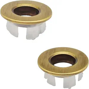 Nge Kitchen Bathroom Sink Basin Trim Overflow Cover Insert In Hole Round Caps, Round Tidy Insert Spares(3pcs,Antique gold), Antique gold1.18x1.18x0.47