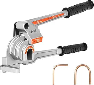 VEVOR Pipe Tube Bender, 1/4", 3/8", 1/2" (12.7 mm) OD, 3 in 1 Manual Level Tube Bender, 180 Copper Aluminum Pipes Bending Tools for HVAC, Pneumatic and Automotive LinesNOT FOR PLUMBING
