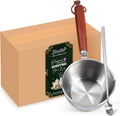 Wooden Handle Wax Melting Pot for Candle Making, Stainless Steel Pouring Pitcher with Spout, Heat-Resistant Handle for Melting Soy Wax, Beeswax, Ideal Candle Making Supplies for Beginners & Pros