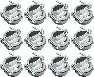 MAKERELE 12-Pack 1 Inch Clamp Type Cable Connectors - UL Listed - Durable Zinc Alloy - Versatile for NM Cable and Metallic Conduit - Electrical Box Wire Clamps