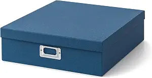 Soul & Lane - Blue Scrapbook Photo Storage Box with Lid, 14.8x13x3.7 In