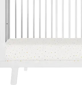 Makemake Organics GOTS Certified Organic Cotton Fitted Crib Sheet Soft Breathable (28"x52", Dotty)