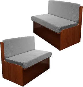 4Pcs Rv Dinette Cushion Covers, Outdoor Sofa Covers Washable Seat Covers Furniture Protector Jacquard Stretchable Camper Cushion Covers with 2 Backrest Cover & 2 Bench Cover (Light Gray)