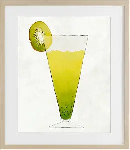 Kiwi Cocktail Still Life Kitchen, 13 x 16 Inch Framed Print Under Glass